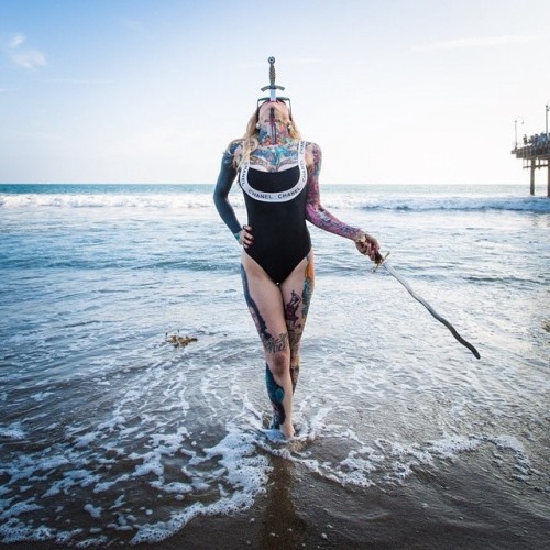 theluckyhell:  #fbf to swallowing my sword on Santa Monica beach in California for @thehundreds // s