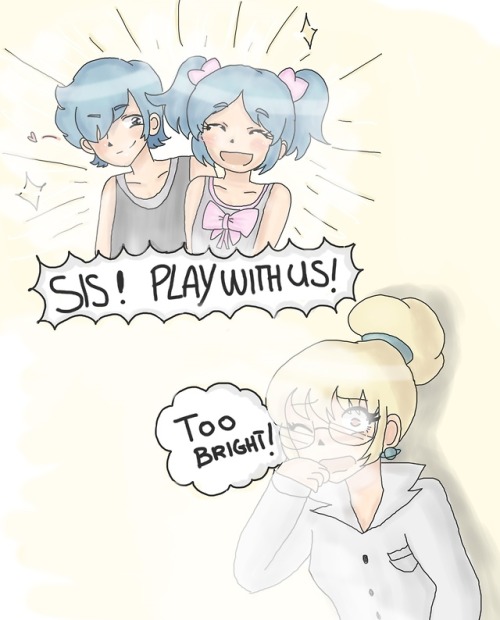 twinleafshipping week 2k19 - day six: fankids!anzu and akira want to play with their big sister futa