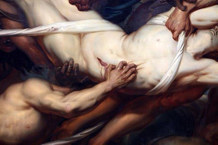 deathandmysticism:  Antoine Wiertz, Detail of Greeks and Trojans fighting over the