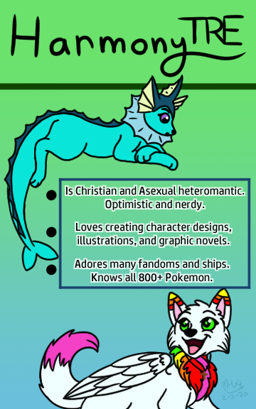 harmonytre:
“ This was an assignment for my class. I included my fursona, Harmony, and a Vaporeon!
Enjoy and God Bless!
Vaporeon belongs to Pokemon, Gamefreak, Nintendo, etc.
Harmony the Everwox and art belong to me
”