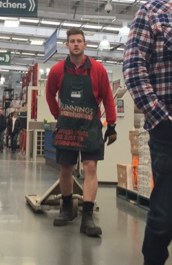 stalkerbeef:  Wow… I need help, finding something… anything in Bunnings! As long as this guy helps.  Fucking hot !