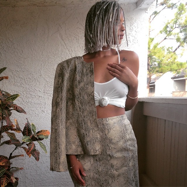 lasnoot:  Vintage Python Pencil Skirt + Jacket now available on TRSHE.bigcartel.com