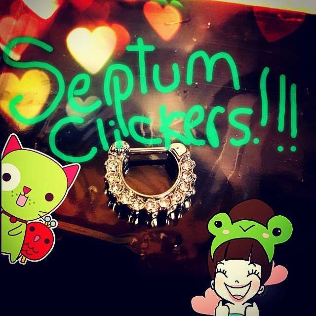 We just got a bunch of septum clickers at self expressions! #septum #piercing #work