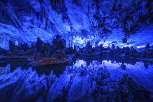 awkwardsituationist: the reed flute (or karst) cave in guilin, southern china, was carved out of the