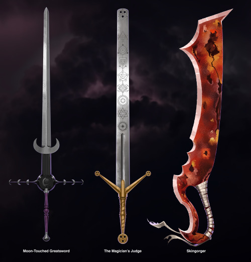thunderpowered:Yasha’s swords! Greatswords are my favorite weapon class so these were a lot of fun. 