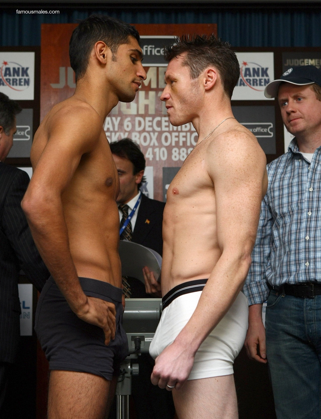 obscenebulges:  AMIR KHAN vs. OISIN FAGAN OMG! Do they make these boxing weigh-ins