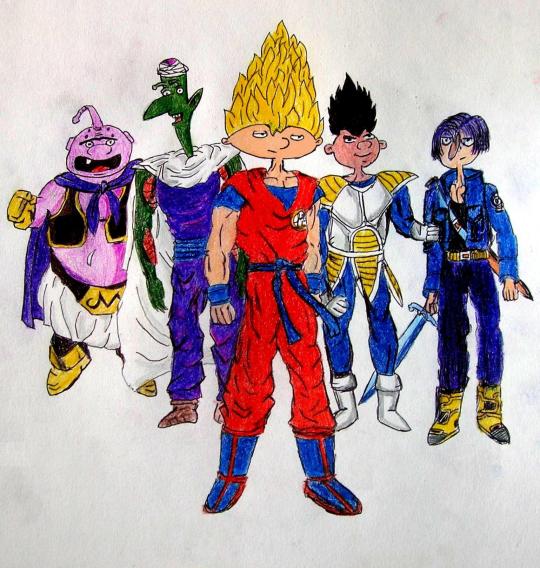 abbasgreatesthits:  that hey arnold as dbz characters pic is a masterpiece 