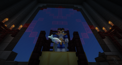 @comedycorpse lured me back into Minecraft..Ofc I had to build a throne for the prince! ;) and a giant castle..