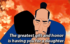  leaper182:  This is one of my most favorite endings to a Disney movie, hands down.Fuck the sword of a Hun who was going to destroy China. Fuck any sort of gift from the Emperor. They’re these *things* that have no meaning whatsoever.His little girl