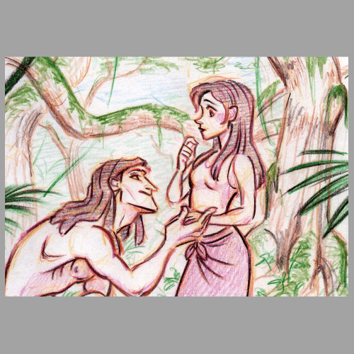 Seperated out the Tarzan stuff from my recent sketchbook for closer looks. For the very few people f