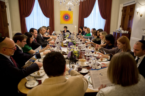 Happy Passover! The Obamas host a Passover Seder with friends and staff, 4/28/2016.Series: President