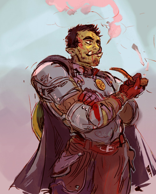 Our party’s half orc paladin, Maghnar of Tyr! made this for @flyboyelm a couple of months ago,