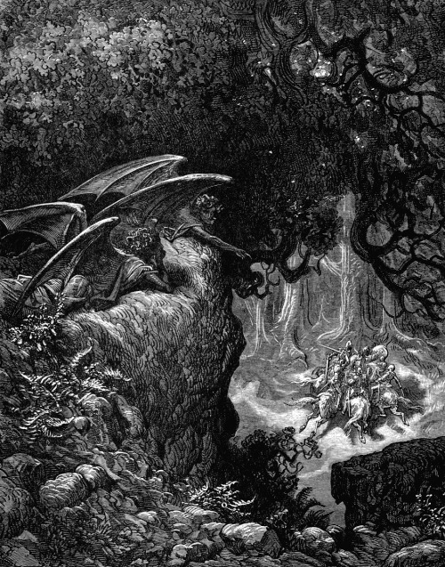 nigra-lux:  DORÉ, Gustave (1832-1883) Illustration for Ludovico Ariosto’s Orlando FuriosoengravingEd. Orig. Lic. Ed. 