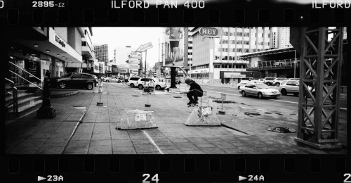 rafa-gonzalez: Mike Quijano | Switch Wallie @ Panama, 2015. Hasselblad Xpan on Ilford Pan 400.