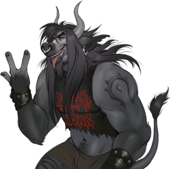 thepirateking:tauren metal boyfriend. i guess i wont rest until ive made a metal head of every player race.
