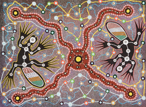 jareckiworld:Thomas Weldon (Wiradjuri people) — Platypus on Country  (acrylic on canvas, 2020)