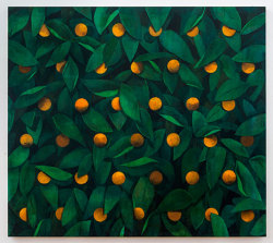 sahotchkiss:  Ryan Mrozowski, Untitled (Orange), 2015Acrylic on linen, 50 x 56 inches Source: On Stellar Rays 