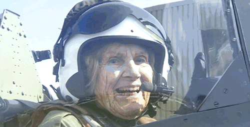 slaytanica:  aber-flyingtiger:  micdotcom:  Watch: This 92-year-old World War II pilot owned the skies in her old spitfire plane    Damned good show.  This bad ass babe was Metal before there was Metal. \m/ 