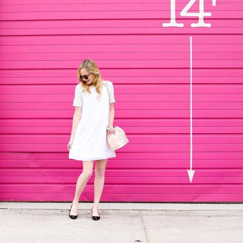 Sporting one of my favorite numbers from @bcbgeneration and @Macys — the perfect little white dress 