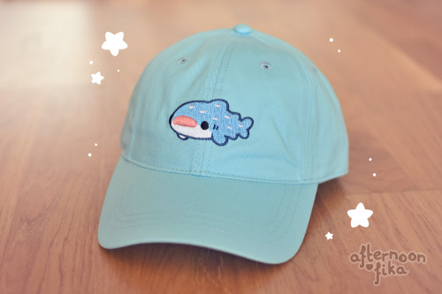 I made whale shark caps!  The back has little embroidered starfish too!