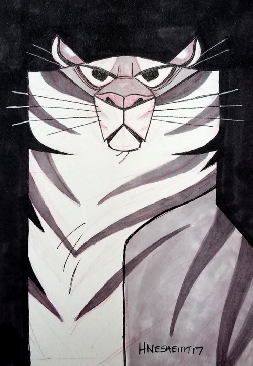 732: Tiger in MarkersI need me some skinny markers :< Hard to do stripes with a big fat pen. 