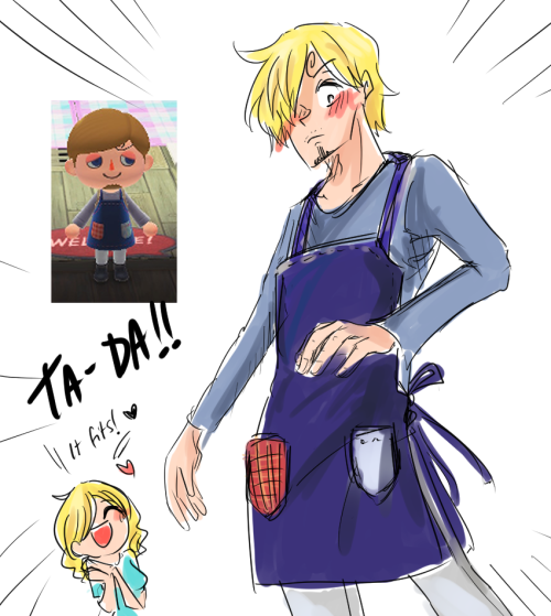 //i just got mom’s handmade apron the other day in the in game mail so I had to draw this XD