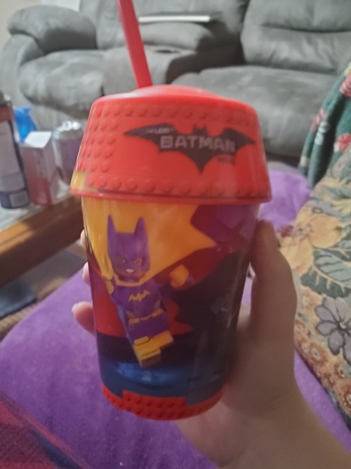 When You Still Have A Lego Batman McDonald's Cup From 2017 With The Lid On It Still