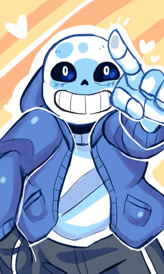 wechocokyoko:  I couldn’t find a Sans phone wallpaper so I did one! He’s so happy to see you