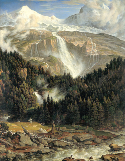 ojodeltiempo:JOSEPH ANTON KOCHCASCADA DE SCHMADRIBACH1822 – Óleo sobre lienzo (131 x 11