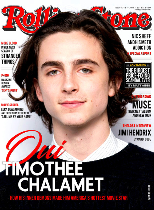 TIMOTHÉE CHALAMET cover for Rolling Stone magazine. ..Design by @cardicode