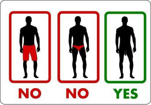A wonderful sign: you should not wear any clothes!