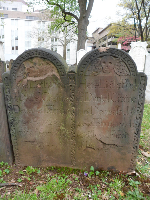 The graves of Daniel Craine and Daniel Craine, First Presbyterian Church cemetery, Elizabeth NJ, May