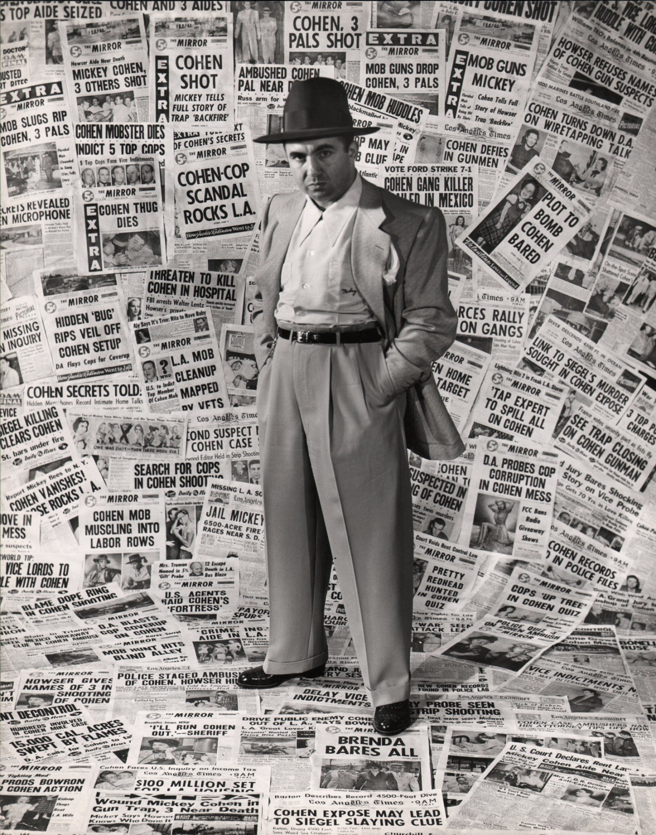 JoeInCT — Mickey Cohen, Gangster, Photo by Ed Clark, 1949