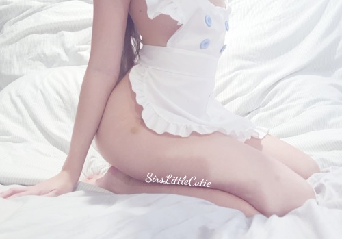 sirslittlecutie:Daddy told me to clean the room, so I needed a cute maid apron.(Do not remove captio