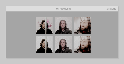 mithrandirn:  ❦57 pale Aragorn icons by mithrandirn❦ requested by: @bisexualfili❦ 3 100x100 icons un