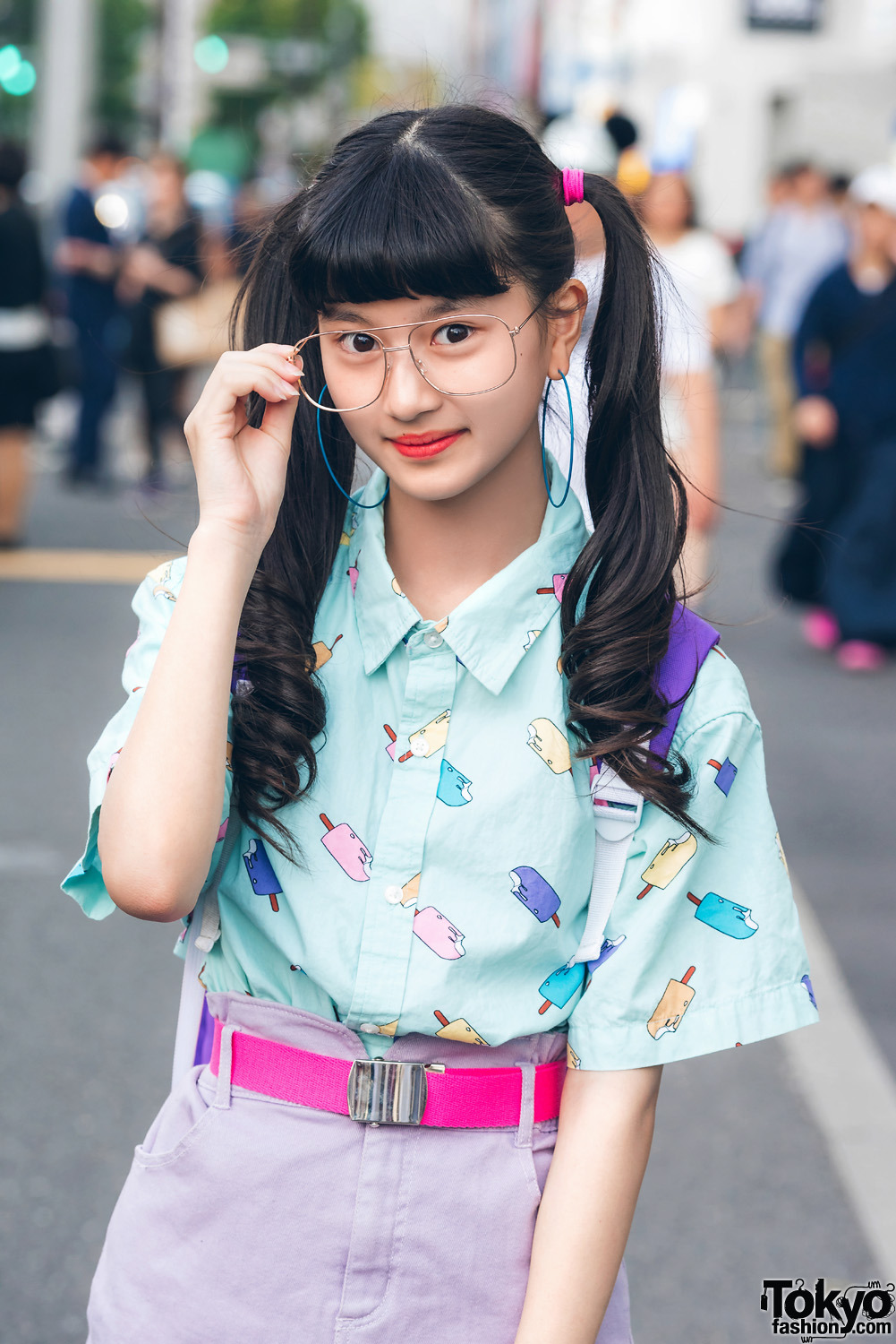 tokyo-fashion:  13-year-old A-Pon on the street in Harajuku wearing a pastel look