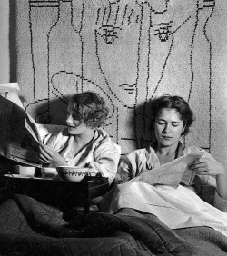 Womeninarthistory:  Lee Miller And Tanja Ramm Having Breakfast In Bed At Lee’s