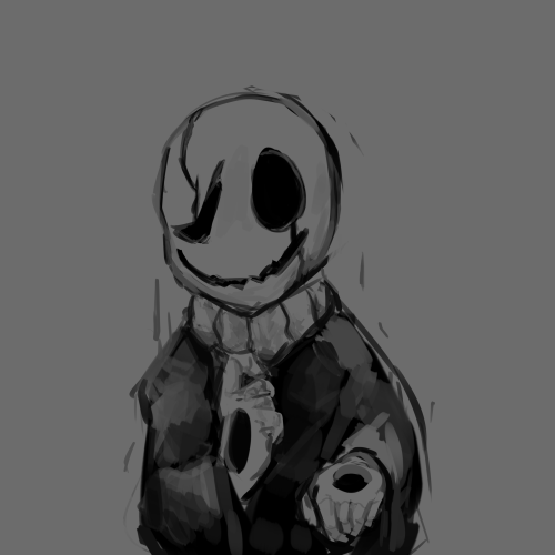 n0maku: Some quick painting practice with Gaster.
