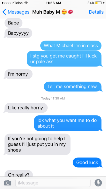 AU: (request!) You’re in class and Michael starts teasing you(I think my phone is fixed now!