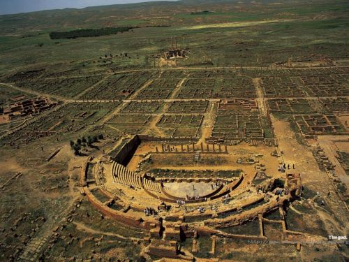 Timgad, AlgeriaFounded circa 100 AD by emperor Trajan