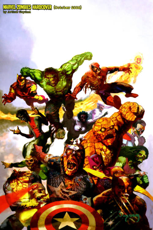 brianmichaelbendis:  Arthur Suydam zombifies Marvel’s most iconic covers