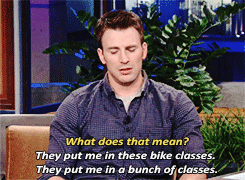Chris is not a bike guy like Steve Rogers (x)