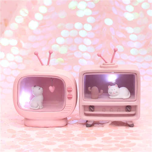 magicalshopping:♡ Kitty & Unicorn TV Mini Music Box Lamps from Kuru Store ♡ 