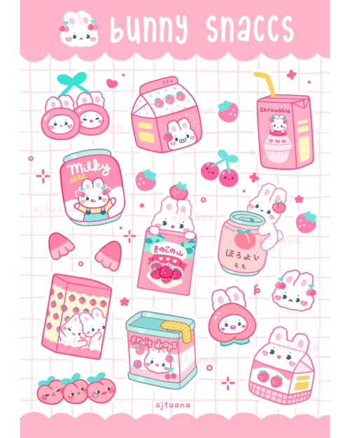  Animal Snaccs! Designed some sticker sheets for my shop launch this coming August! Soo excitedW
