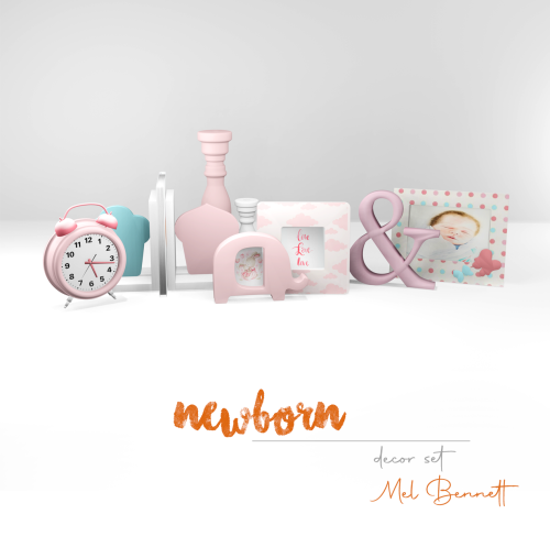 NEWBORN DECOR (Patreon Early Access) Info:Decor6 new meshesAll LODs.Base game compatible .Recolors a