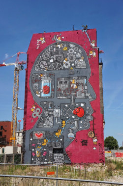 tecnohaus:  Imaginative Mural by JACE Shows The Mechanisms Inside a Human Head