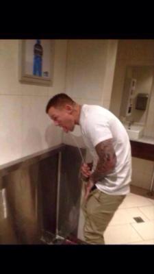 thedirtytrucker:  tradieapprentice:  Todd Carney - photo emerges of Todd “bubbling” pissing in own mouth at urinal. Judging from the VB on the front of his jersey, he’s used to drinking piss. http://www.smh.com.au/rugby-league/todd-carney-lewd-photo-inspi