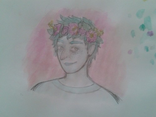 beergil:have a watercolor flower crown catullus that i drawn just bc i didn’t want to study philosop