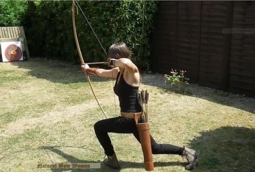 naturalbowwoman: Just about to loose an arrow towards the target. This was from a video capture of t