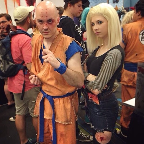 chestnutisland:  katilatah:  Vince and I as Krillin and Android 18 at Dragon Con.  *SCREAMS!* How awesome! 